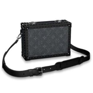 Louis Vuitton LV Unisex Clutch Box Grey Monogram Eclipse Coated Canvas Cowhide Leather | AlmaBagz