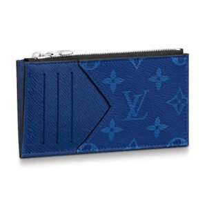 Louis Vuitton LV Unisex Coin Card Holder Monogram Canvas Taiga Leather | AlmaBagz