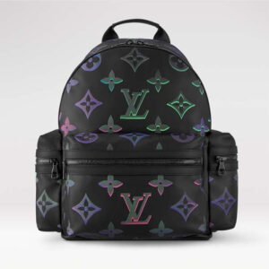 Louis Vuitton LV Unisex Comet Backpack Black Borealis Calf Leather Cowhide Double Zip | AlmaBagz