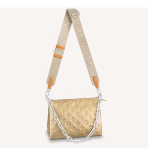 Louis Vuitton LV Women Coussin PM Gold Monogram-Embossed Puffy Lambskin Calfskin | AlmaBagz