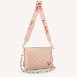 Louis Vuitton LV Unisex Coussin PM Handbag Dragée Light Pink Monogram Embossed Puffy Lambskin | AlmaBagz