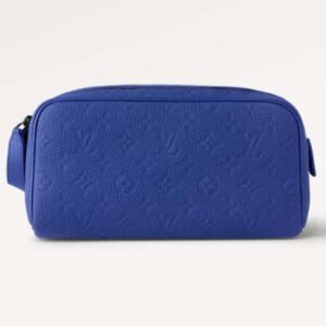 Louis Vuitton LV Unisex Dopp Kit Racing Blue Embossed Taurillon Monogram Cowhide Leather | AlmaBagz