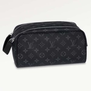 Louis Vuitton LV Unisex Dopp Kit Toilet Pouch Monogram Eclipse Coated Canvas | AlmaBagz