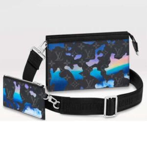Louis Vuitton LV Unisex Gaston Wearable Wallet Sunrise Monogram Eclipse Coated Canvas | AlmaBagz