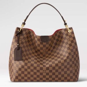 Louis Vuitton LV Unisex Graceful MM Hobo Damier Ebene Coated Canvas Cowhide Leather | AlmaBagz