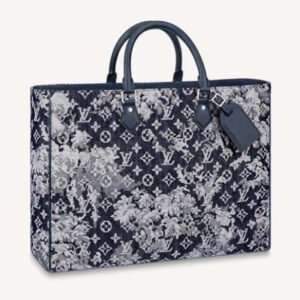 Louis Vuitton LV Unisex Grand Sac Monogram Tapestry Coated Canvas-Navy | AlmaBagz