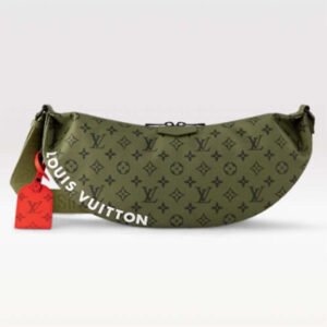 Louis Vuitton LV Unisex Hamac Bag Khaki Green Vermillion Red Monogram Coated Canvas Cowhide Leather | AlmaBagz