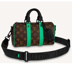 Louis Vuitton LV Unisex Keepall Bandoulière 25 Brown Green Monogram Macassar Coated Canvas | AlmaBagz