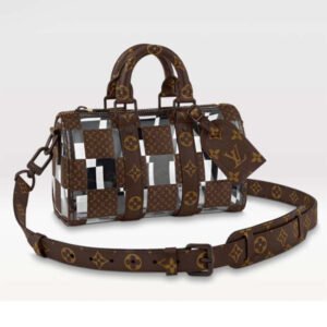 Louis Vuitton LV Unisex Keepall Bandoulière 25 Monogram Chess Coated Canvas PVC | AlmaBagz