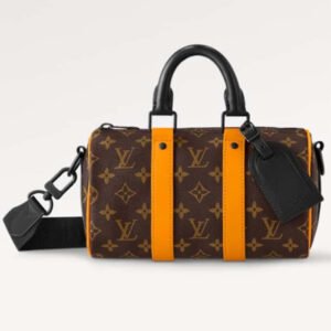 Louis Vuitton LV Unisex Keepall Bandoulière 25 Radiant Sun Monogram Macassar Coated Canvas | AlmaBagz