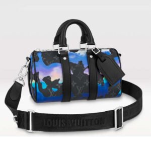 Louis Vuitton LV Unisex Keepall Bandoulière 25 Sunrise Eclipse Reverse Coated Canvas | AlmaBagz