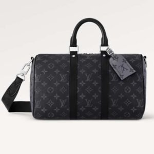 Louis Vuitton LV Unisex Keepall Bandoulière 35 Monogram Eclipse Coated Canvas Cowhide Leather | AlmaBagz
