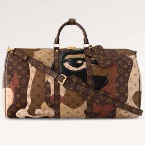 Louis Vuitton LV Unisex Keepall Bandoulière 45 Brown Monogram Coated Canvas Cowhide Leather | AlmaBagz