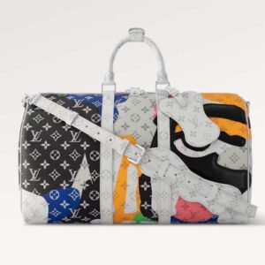 Louis Vuitton LV Unisex Keepall Bandoulière 45 Multicolor Monogram Coated Canvas Cowhide Leather | AlmaBagz
