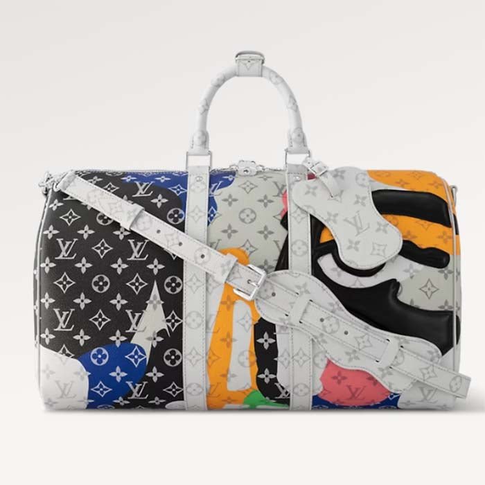 Louis Vuitton LV Unisex Keepall Bandoulière 45 Multicolor Monogram Coated Canvas Cowhide Leather | AlmaBagz