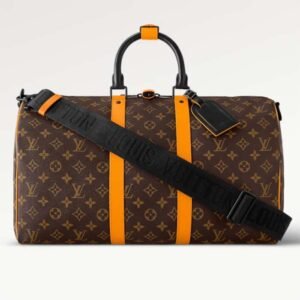 Louis Vuitton LV Unisex Keepall Bandoulière 45 Radiant Sun Monogram Macassar Coated Canvas | AlmaBagz