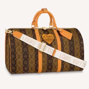 Louis Vuitton LV Unisex Keepall Bandoulière 50 Travel Bag Brown Canvas | AlmaBagz