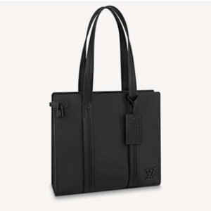 Louis Vuitton LV Unisex LV Aerogram Tote Black Grained Calf Cowhide Leather | AlmaBagz
