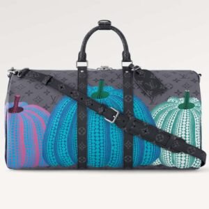 Louis Vuitton LV Unisex LV x YK Keepall 55 Monogram Coated Canvas Colorful Pumpkin Print | AlmaBagz