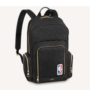 Louis Vuitton LV Unisex LVXNBA Basketball Backpack Black Ball Grain Leather | AlmaBagz