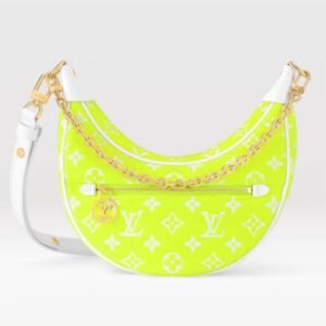 Louis Vuitton LV Unisex Loop Half-Moon Baguette Bag Yellow Monogram Jacquard Velvet | AlmaBagz