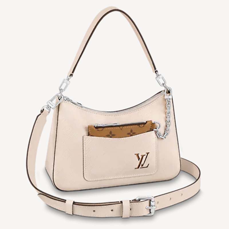 Louis Vuitton LV Women Marelle Handbag Quartz White Epi Grained Cowhide Canvas | AlmaBagz