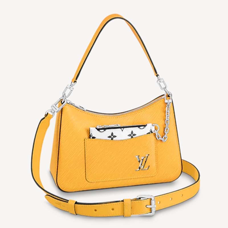 Louis Vuitton LV Women Marelle Handbag Yellow Epi Grained Cowhide Leather Canvas | AlmaBagz