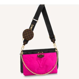 Louis Vuitton LV Unisex Maxi Multi Pochette Accessoires Handbag Fuchsia Black | AlmaBagz