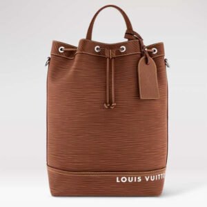 Louis Vuitton LV Unisex Maxi Noé Sling Cognac Calf Leather Drawstring Inside-Hook Closure Double Handle | AlmaBagz