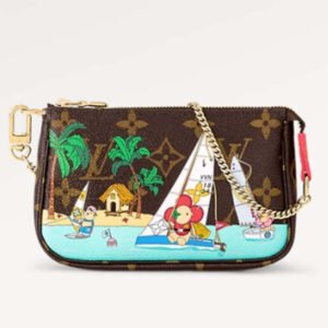 Louis Vuitton LV Unisex Mini Pochette Accessoires Dragon Fruit Pink Monogram Coated Canvas | AlmaBagz