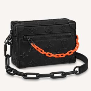 Louis Vuitton LV Unisex Mini Soft Trunk Bag Black Cowhide Leather | AlmaBagz