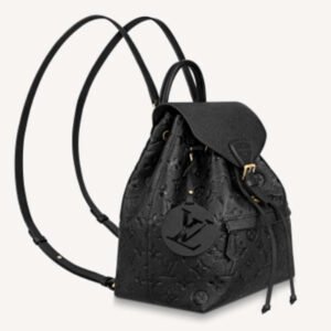 Louis Vuitton LV Unisex Montsouris Backpack Black Black Embossed Cowhide Leather | AlmaBagz