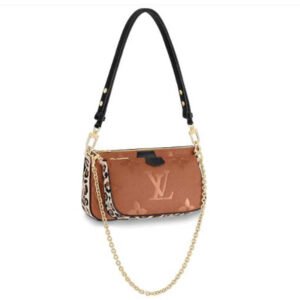 Louis Vuitton LV Unisex Multi Pochette Accessoires Black Embossed Supple Grained Cowhide | AlmaBagz