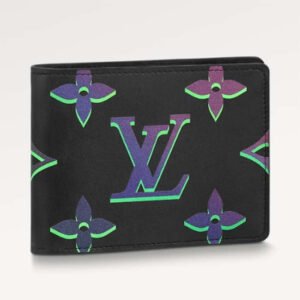 Louis Vuitton LV Unisex Multiple Wallet Black Borealis Calf Leather Textile Lining | AlmaBagz