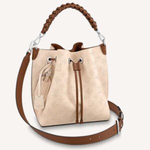 Louis Vuitton LV Women Muria Bucket Bag Crème Beige Mahina Perforated Calf Leather | AlmaBagz