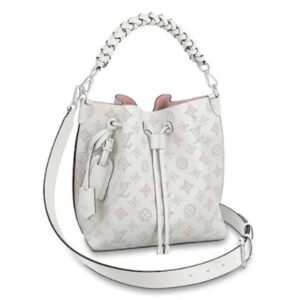 Louis Vuitton LV Unisex Muria Bucket Bag Snow White Mahina Perforated Calf Leather | AlmaBagz