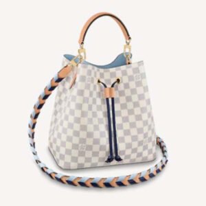 Louis Vuitton LV Unisex Néonoé MM Bucket Bag Blue Damier Azur Coated Canvas | AlmaBagz