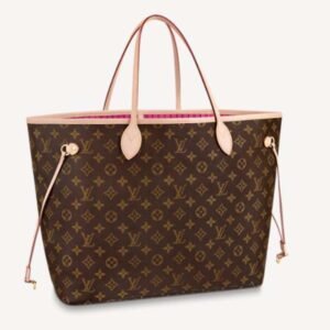 Louis Vuitton LV Unisex Neverfull GM Tote Pivoine Pink Monogram Coated Canvas Cowhide Leather | AlmaBagz