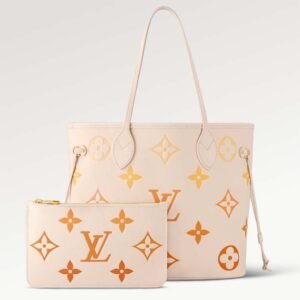 Louis Vuitton LV Unisex Neverfull MM Neutral Gradient Monogram Empreinte Embossed Cowhide Leather | AlmaBagz