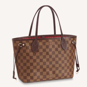 Louis Vuitton LV Unisex Neverfull PM Tote Brown Damier Ebene Coated Canvas | AlmaBagz