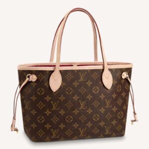 Louis Vuitton LV Unisex Neverfull PM Tote Brown Monogram Coated Canvas Cowhide | AlmaBagz