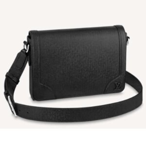 Louis Vuitton LV Unisex New Flap Messenger Black Taiga Cowhide Leather | AlmaBagz