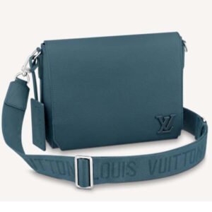 Louis Vuitton LV Unisex New Messenger Blue Aerogram Cowhide Leather Textile Lining | AlmaBagz