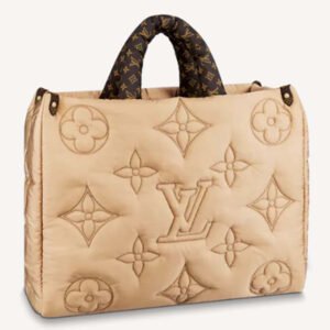 Louis Vuitton LV Unisex OnTheGO GM Tote Bag Beige Econyl | AlmaBagz