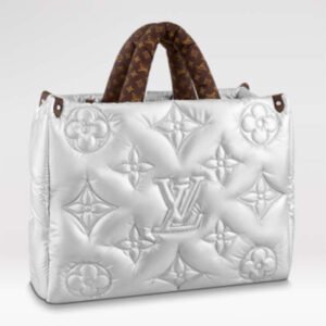 Louis Vuitton LV Unisex OnTheGo GM Tote Silver Recycled Metallic Nylon Econyl | AlmaBagz
