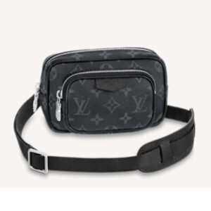 Louis Vuitton LV Unisex Outdoor Pouch Taigarama Noir Black Coated Canvas Cowhide Leather | AlmaBagz