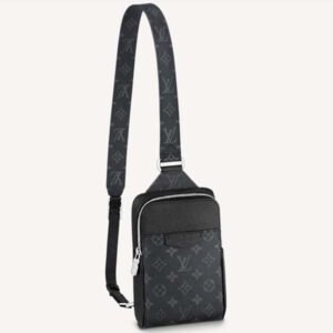 Louis Vuitton LV Unisex Outdoor Sling Bag Black Coated Canvas Cowhide Leather | AlmaBagz