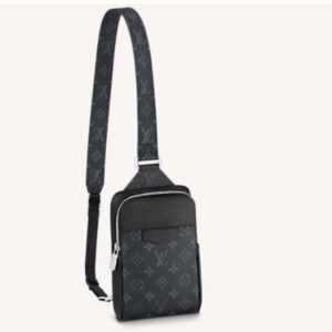 Louis Vuitton LV Unisex Outdoor Sling Bag Taigarama Noir Black Coated Canvas Cowhide Leather | AlmaBagz
