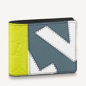 Louis Vuitton LV Unisex PF Slender Wallet Yelow Blue Taurillon Cowhide Leather | AlmaBagz