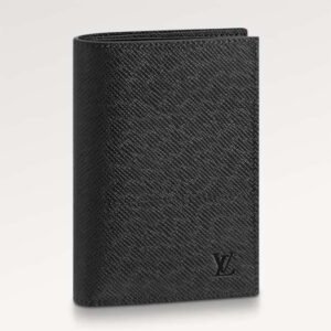 Louis Vuitton LV Unisex Passport Cover Black Taiga Leather Cowhide Leather Lining | AlmaBagz